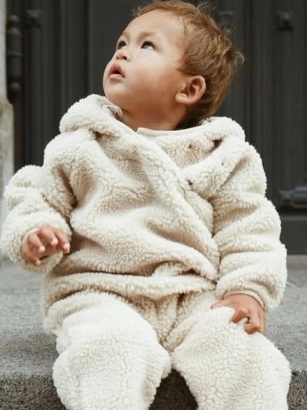 Konges Slojd grizz teddy onesie coverall 3Y cream off white
